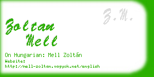 zoltan mell business card